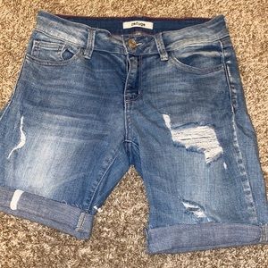 Ripped Denim Shorts